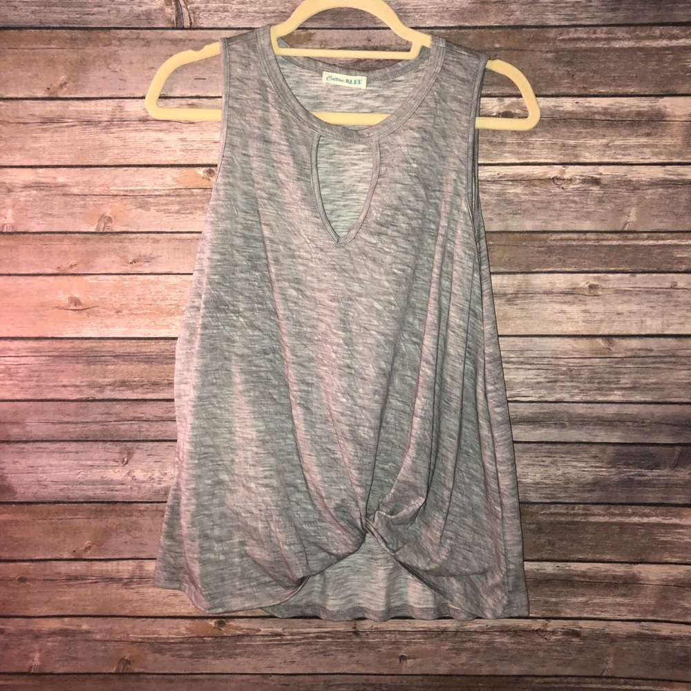 DCB gray front twisted tank with keyhole detail